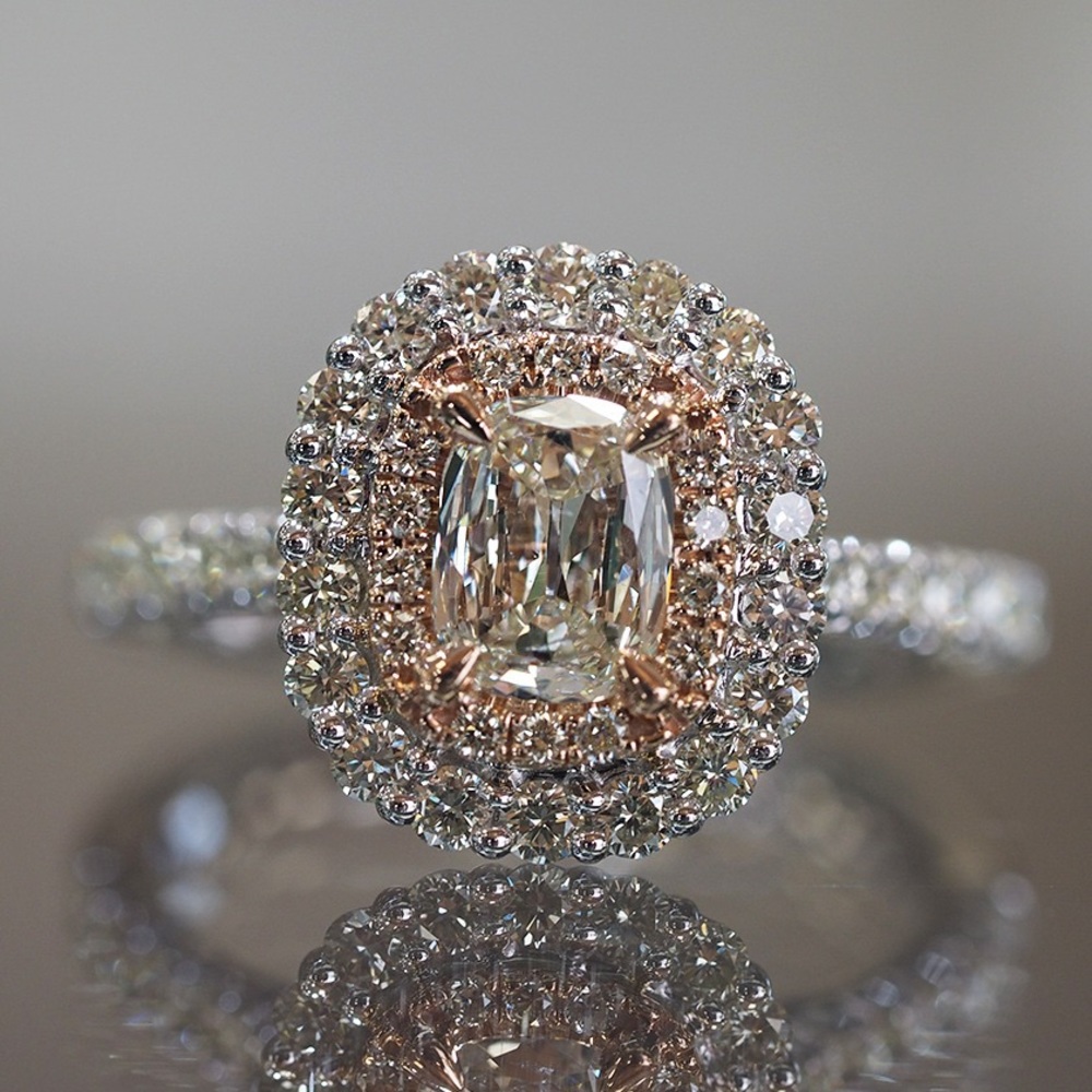 A. Jaffe Double Halo Engagement Ring